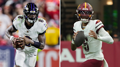 QB Lamar Jackson (left) & Commanders QB Jayden Daniels (right)