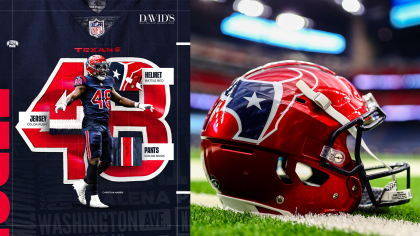 The Houston Texans will wear their Battle Red Helmets with the