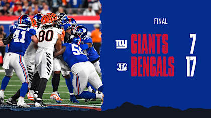 Instant Analysis Giants fall to Bengals 17 7