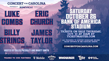 Luke Combs, Eric Church, Billy Strings, and James Taylor come