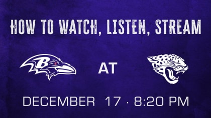 How to Watch Listen Live Stream Ravens at Jaguars Week 15