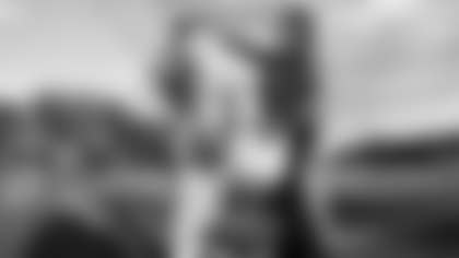 Senior quarterback Georgia Lang and coach Valerie Spann