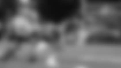 DeeDee Dudley catches the first touchdown of the season.