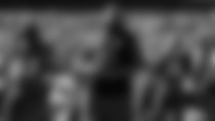 TAMPA, FL - December 31, 2023 - Head Coach Todd Bowles, Inside Linebacker Devin White #45 and Wide Receiver Mike Evans #13 of the Tampa Bay Buccaneers before the game between the New Orleans Saints and Tampa Bay Buccaneers. The Bucs lost the game, 23-13. Photo By Tori Richman/Tampa Bay Buccaneers