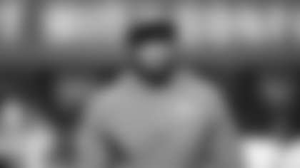 Baltimore Ravens defensive coordinator Zach Orr looks on during pre-game warm-ups before an NFL football game against the Houston Texans, Sunday, Oct. 5, 2025, in Baltimore. (AP Photo/Terrance Williams)