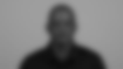 Atlanta Falcons wide receivers coach Ike Hilliard poses for a headshot in Flowery Branch, Georgia, on Wednesday, July 30, 2025. (Photo by Jay Bendlin/Atlanta Falcons)