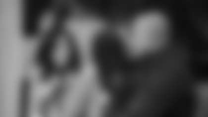 NFL Network host Judy Battista interviews Tennessee Titans head coach Robert Saleh at the 2026 NFL Scouting Combine on Tuesday, February 24, 2026 in Indianapolis, Indiana. (Cooper Neill/NFL)