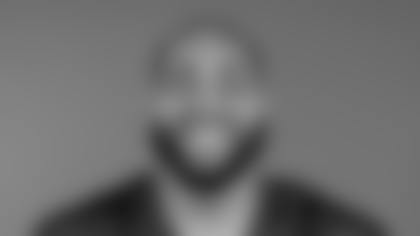 This is a 2025 photo of Aaron Stinnie of the New York Giants NFL football team. This image reflects the New York Giants active roster as of June 16, 2025 when this image was taken. (AP Photo)