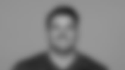This is a 2024 photo of Jon Runyan Jr. of the New York Giants NFL football team. This image reflects the New York Giants active roster as of 06/10/2024 when this image was taken. (Evan Pinkus/New York Giants)