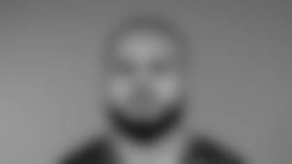 This is a 2025 photo of Jermaine Eluemunor of the New York Giants NFL football team. This image reflects the New York Giants active roster as of June 16, 2025 when this image was taken. (AP Photo)