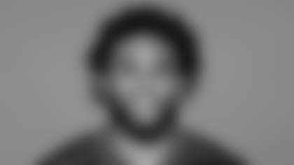 This is a 2025 photo of Marcus Mbow of the New York Giants NFL football team. This image reflects the New York Giants active roster as of May,08, 2025 when this image was taken. (AP Photo)