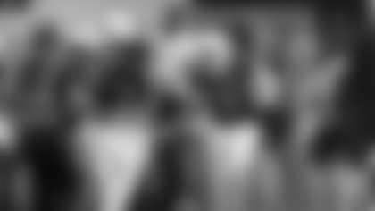 Arizona State defensive back Keith Abney II (1) celebrates a defensive stop against West Virginia with Arizona State defensive back Joseph McGinnis II during the second half of an NCAA college football game Saturday, Nov. 15, 2025, in Tempe, Ariz. (AP Photo/Ross D. Franklin)