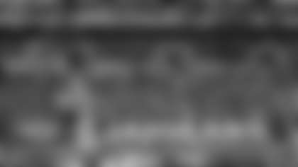 Jaxson De Villem, Jacksonville Jaguars Mascot performs a pre game stunt