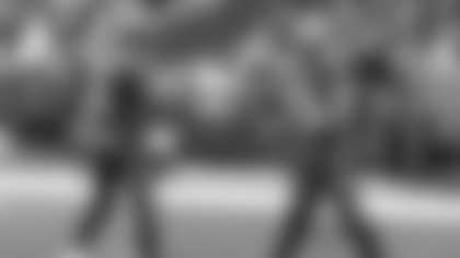 Tampa Bay Buccaneers running back Sean Tucker (44) celebrates quarterback Baker Mayfield (6) after catching a touchdown pass during an NFL football game against the Buffalo Bills, Sunday, Nov. 16, 2025 in Orchard Park, N.Y. (Paul Spinelli via AP)