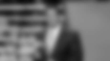 Luke Kuechly of the Carolina Panthers accepts the AP Defensive Rookie of the Year award at the 2nd Annual NFL Honors on Saturday, Feb. 2, 2013 in New Orleans. (Photo by AJ Mast/Invision/AP)