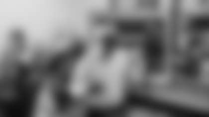 The Carolina Panthers surprise Changemaker nominee Michael DeVaul of the YMCA of the USA on Tuesday, No. 18, 2025 at Community Matters Cafe in Charlotte, NC.