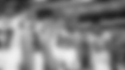 Captains Julius Peppers, Luke Kuechly, Thomas Davis, Ryan Kalil and Greg Olsen at midfield for the coin toss during a game against the New York Jets at MetLife Stadium on Sunday, November 26, 2017.