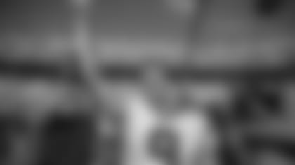 Graham Gano celebrates a game-winning field goal after the game against the Giants on Sun., Oct. 7, 2018.