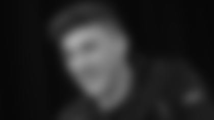 UConn quarterback Joe Fagnano speaks during a news conference at the NFL football scouting combine in Indianapolis, Friday, Feb. 27, 2026. (AP Photo/Julio Cortez)