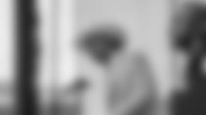 Hall of Fame inductee Jared Allen speaks during the Pro Football Hall of Fame Class of 2025 Enshrinement Ceremony on Saturday, August 2, 2025 in Canton, Ohio. (Ben Liebenberg/NFL)