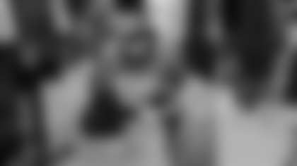 Austin Corbett of the Carolina Panthers purchases Halloween Costumes for A Kid Again Kids on Oct. 22, 2025 at Halloween Express by Morris Costumes in Pineville-Matthews, NC. (Photo by Krista Jasso/Carolina Panthers)