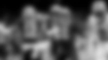 New Orleans Saints wide receiver Chris Olave (12) celebrates with quarterback Tyler Shough (6) after they connect on game-tying 12-yard touchdown in the fourth quarter against the Carolina Panthers during the NFL game on Sunday, Dec. 14, 2025 in New Orleans. (Michael DeMocker/ NFL LCC)