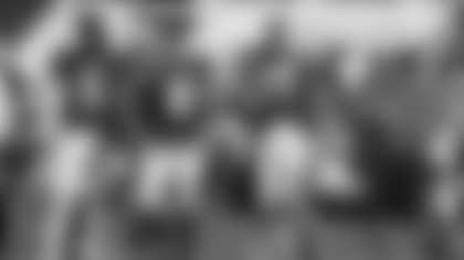 Quarterbacks Cardale Jones #5, Mike Bercovici #6 and Philip Rivers #17 during Los Angeles Chargers and Los Angeles Rams joint NFL football training camp scrimmage on Wednesday, Aug. 9, 2017 in Irvine, Calif. (Ric Tapia via AP)