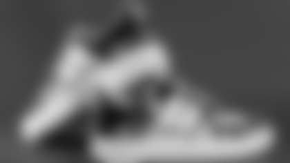 Dr. Dana Kraft's sneakers supporting Pawtriots and the Patriots Charitable Foundation.