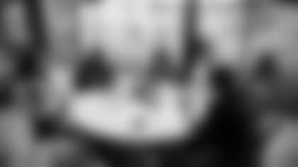 The Las Vegas Raiders hosted students from the Oak View Group and Dream Foundation for a panel and round table discussion and tour of the facility at Intermountain Health Performance Center, Thursday, October 23, 2025, in Henderson, Nev.