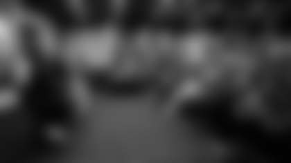 The Las Vegas Raiders hosted students from the Oak View Group and Dream Foundation for a panel and round table discussion and tour of the facility at Intermountain Health Performance Center, Thursday, October 23, 2025, in Henderson, Nev.