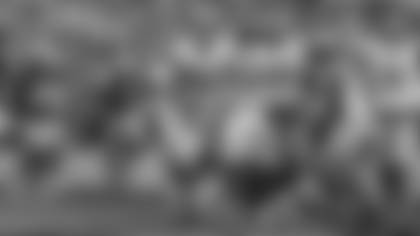 Los Angeles Rams running back Blake Corum rushes 2 yards for a touchdown against the Carolina Panthers during their Week 13 matchup at Bank of America Stadium.