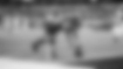 Los Angeles Rams tight end Tyler Higbee hovers the ball over the goal line for a 22-yard touchdown against the Arizona Cardinals at SoFi Stadium.