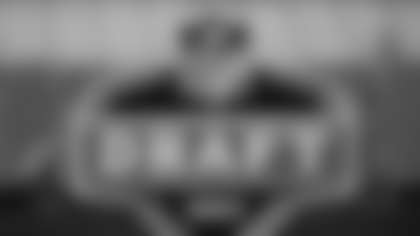 A 2024 NFL draft sign is shown during at a Detroit Lions NFL football practice in Allen Park, Mich., Tuesday, July 25, 2023. (AP Photo/Paul Sancya)