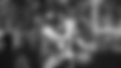 Denver Broncos wide receiver Devaughn Vele (17) runs with the ball after a reception during an NFL football game against the Las Vegas Raiders, Sunday, Nov. 24, 2024 in Las Vegas. (Gabriel Christus/Denver Broncos via AP)