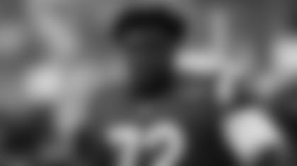 Los Angeles Rams offensive guard Tremayne Anchrum (72) on the sideline during an NFL preseason NFL football game against the Los Angeles Chargers, Saturday, Aug. 14, 2021, in Inglewood, Calif. (Ben Liebenberg via AP)