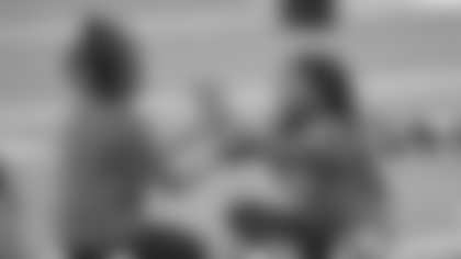 An image from the Texans Jr Cheerleader rehearsal ahead of their  performance during Sunday's Houston Texans vs Arizona Cardinals pregame festivities.