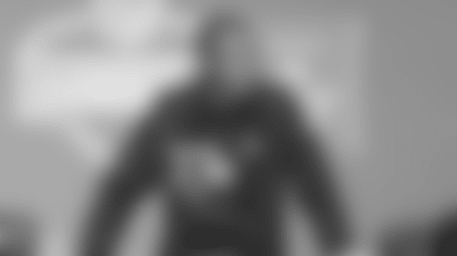 Ohio State wide receiver speaks with reporters at the 2026 NFL Scouting Combine.