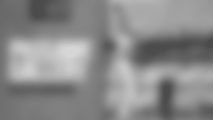 View photos of the Panthers warming up before their game against the Browns