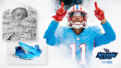 Titans WR Chris Moore Aims to Help Other Families Who've Lost a Child to  Stillbirth With My Cause, My Cleats Campaign