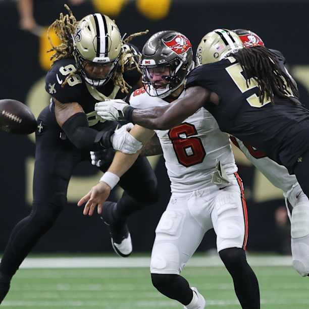 Chase Young strip sacks Mayfield and recovers fumble