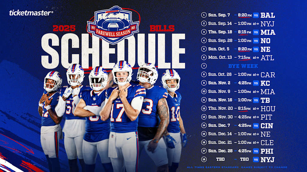 Buffalo Bills’ 2025 Schedule Revealed: Primetime Showdowns and Holiday Homecoming Set Stage for High-Stakes Season