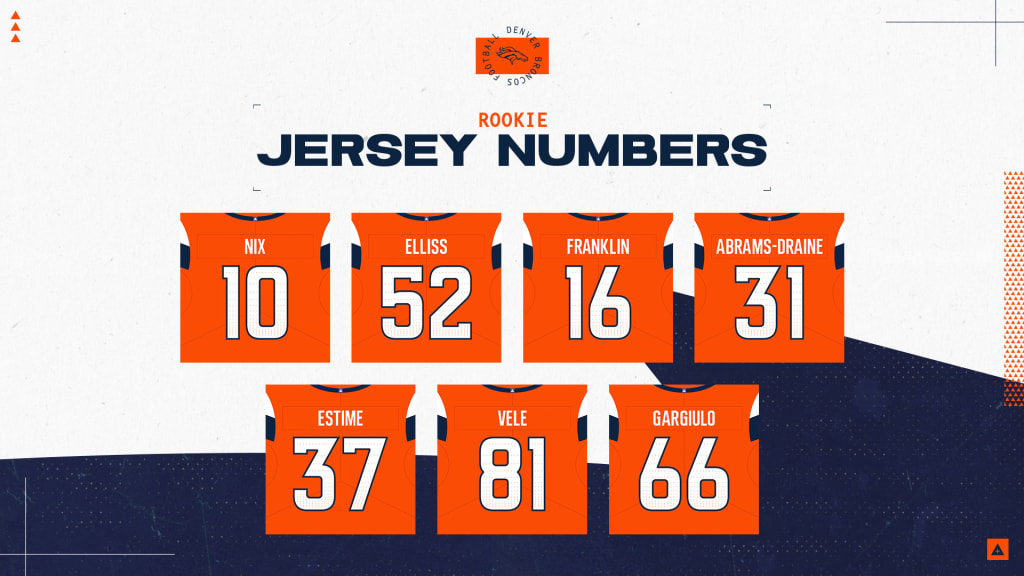 Broncos jersey numbers on sale