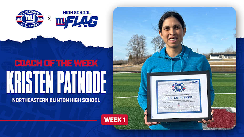 Giants name Northeastern Clinton's Patnode Flag Football Coach of the Week