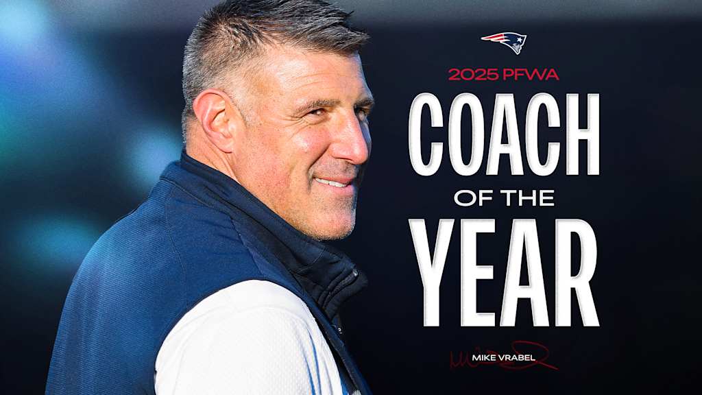 Patriots Head Coach Mike Vrabel Selected 2025 Pro Football Writers of  America Coach of the Year