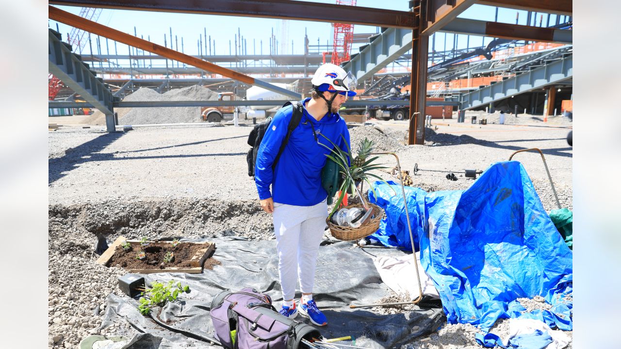 Best behind-the-scenes photos from the 2024 Bills Schedule Release video  with Josh Allen & Spencer Brown