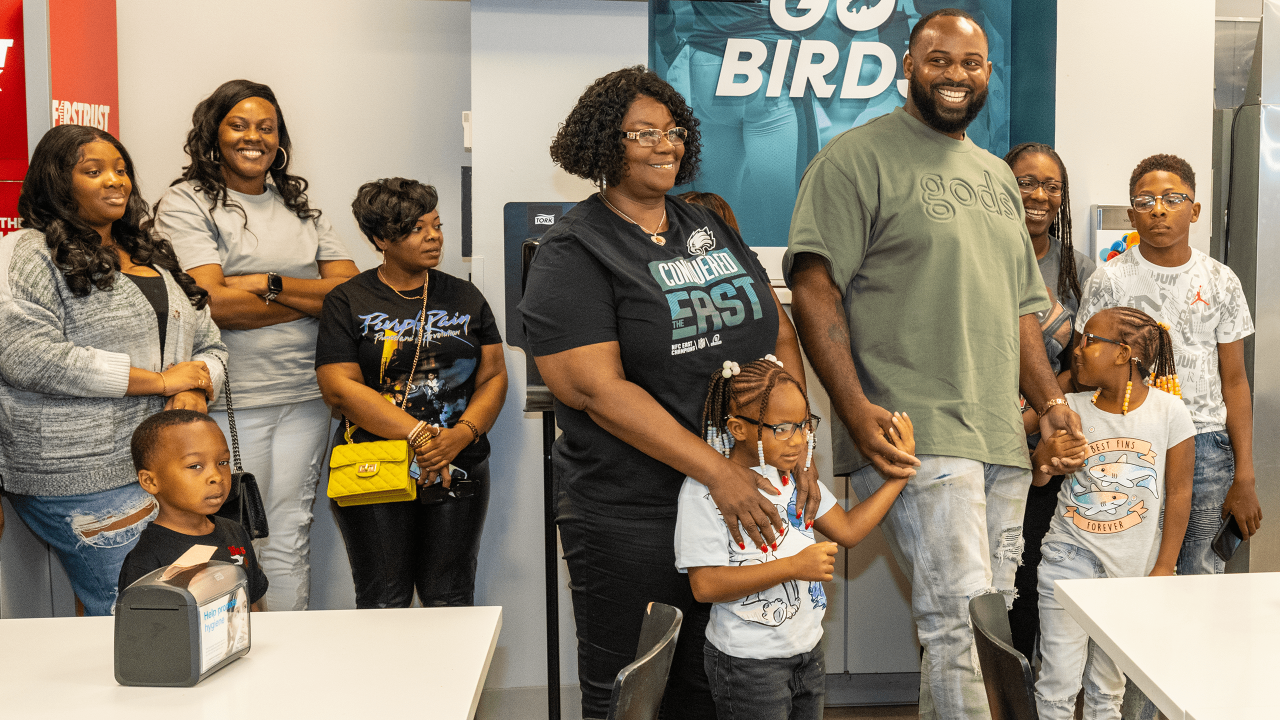 A family affair: Fletcher Cox and his loved ones share a special bond