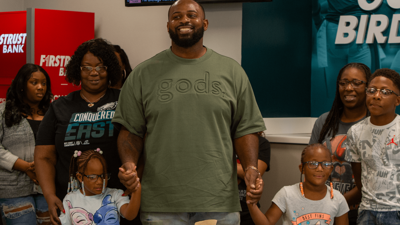 A family affair: Fletcher Cox and his loved ones share a special bond