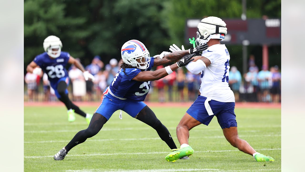 Maxwell Hairston (31), Jalen Virgil (13). Buffalo Bills Training Camp, July 25, 2025 at St. John Fisher University.