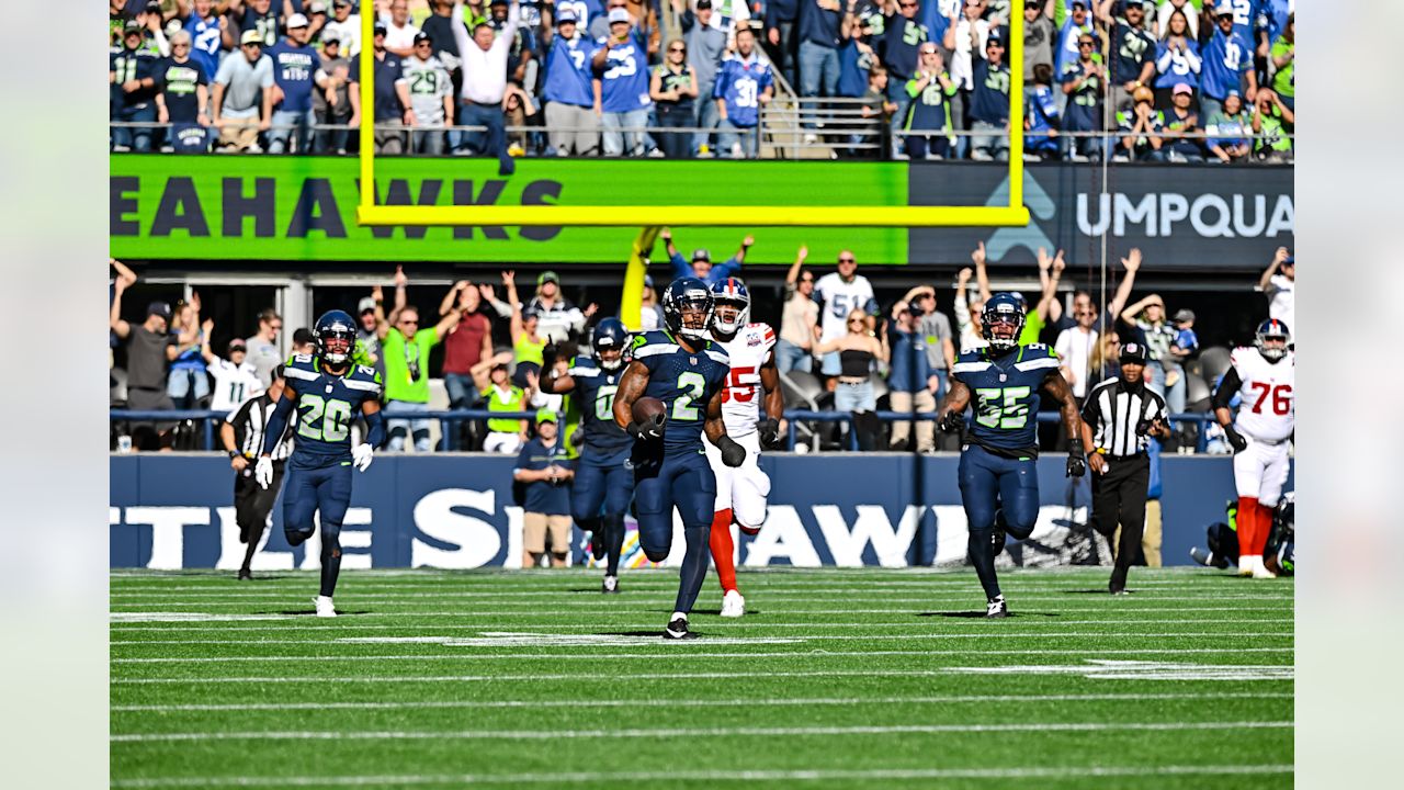 Seahawks safety Rayshawn Jenkins (2) at the Week 5 matchup against the New York Giants at Lumen Field on Sunday, October 6, 2024.