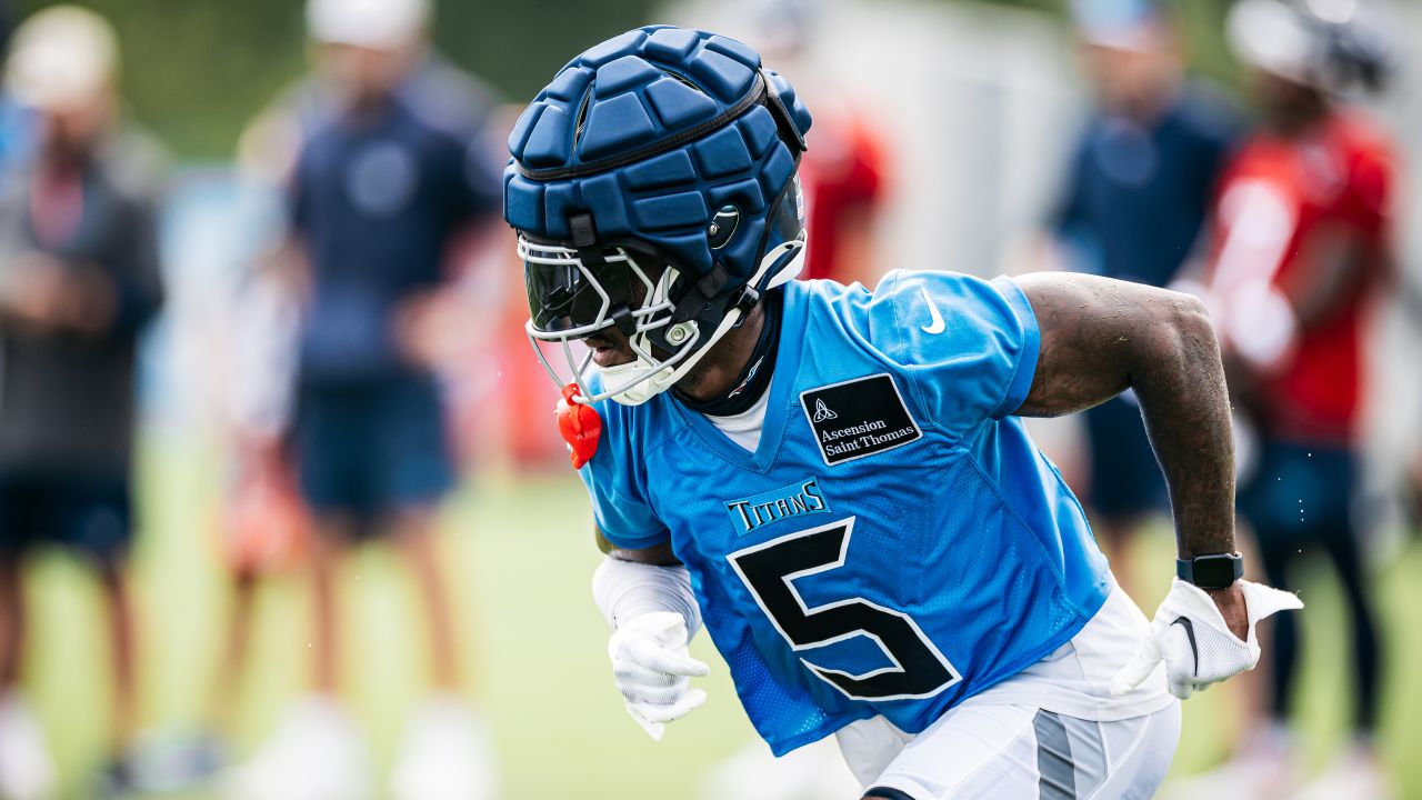 during training camp at Ascension Saint Thomas Sports Park on July 24, 2024 in Nashville, TN. Photo By Jessie Rogers/Tennessee Titans